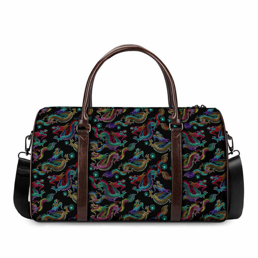 Chinese Dragon Pattern Print Duffle Bag