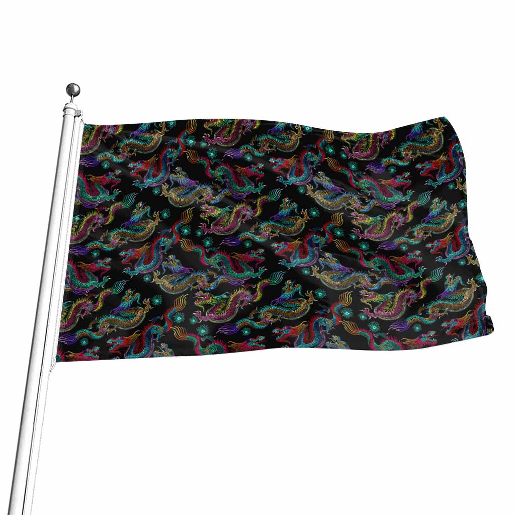 Chinese Dragon Pattern Print Flag
