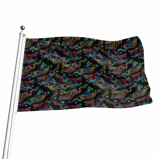 Chinese Dragon Pattern Print Flag