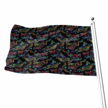 Chinese Dragon Pattern Print Flag