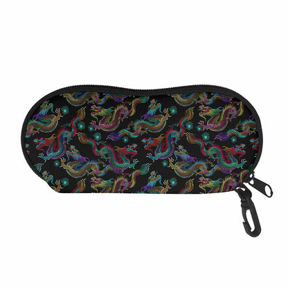 Chinese Dragon Pattern Print Glasses Case