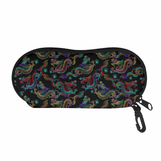 Chinese Dragon Pattern Print Glasses Case