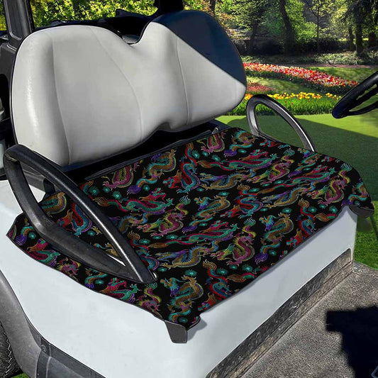 Chinese Dragon Pattern Print Golf Cart Seat Cover