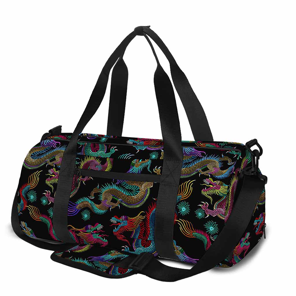 Chinese Dragon Pattern Print Gym Bag