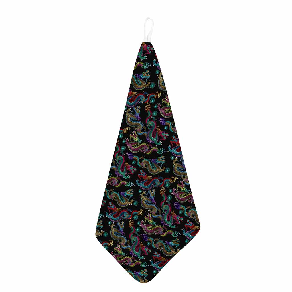 Chinese Dragon Pattern Print Hand Towel