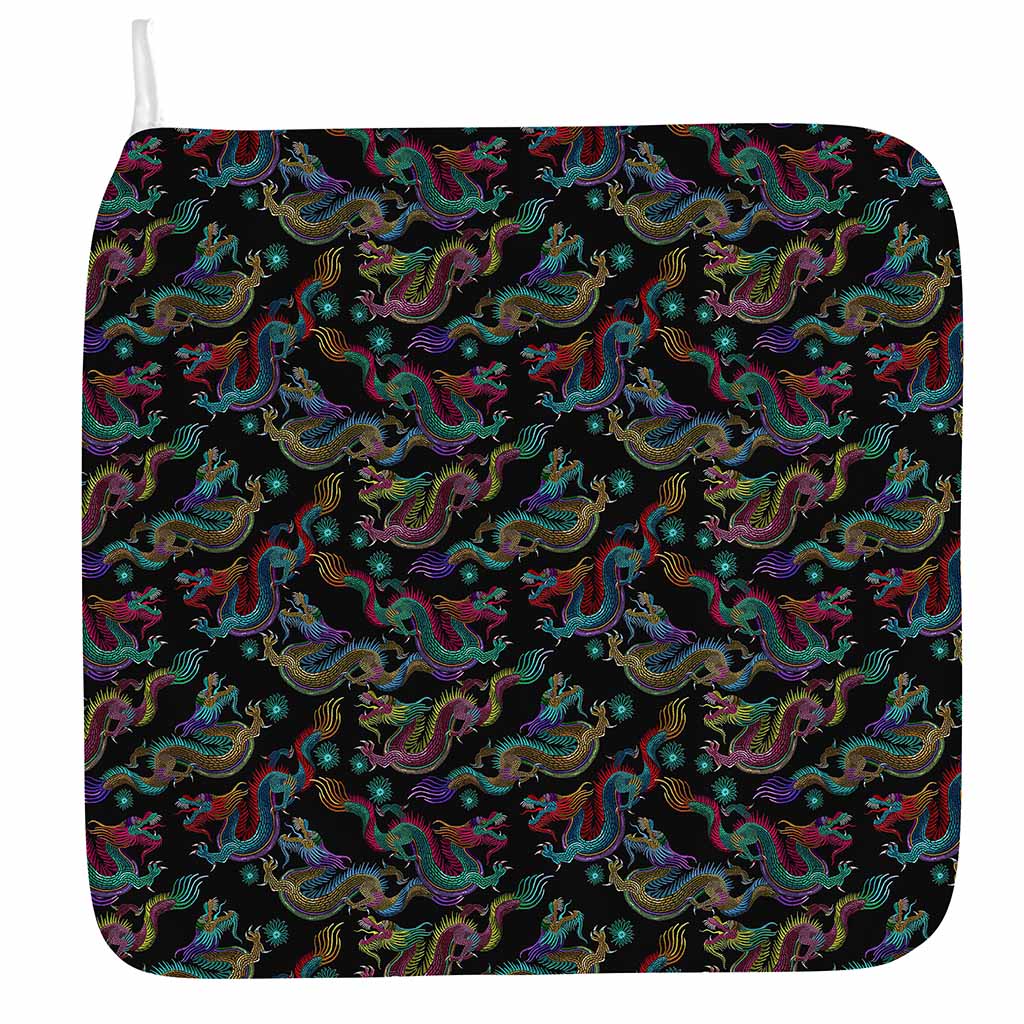 Chinese Dragon Pattern Print Hand Towel