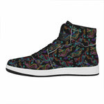 Chinese Dragon Pattern Print High Top Leather Sneakers