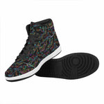 Chinese Dragon Pattern Print High Top Leather Sneakers