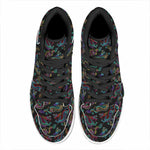 Chinese Dragon Pattern Print High Top Leather Sneakers