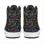 Chinese Dragon Pattern Print High Top Leather Sneakers