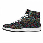 Chinese Dragon Pattern Print High Top Leather Sneakers