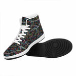 Chinese Dragon Pattern Print High Top Leather Sneakers