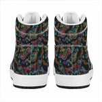 Chinese Dragon Pattern Print High Top Leather Sneakers
