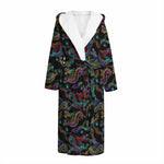 Chinese Dragon Pattern Print Hooded Bathrobe
