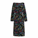 Chinese Dragon Pattern Print Hooded Bathrobe