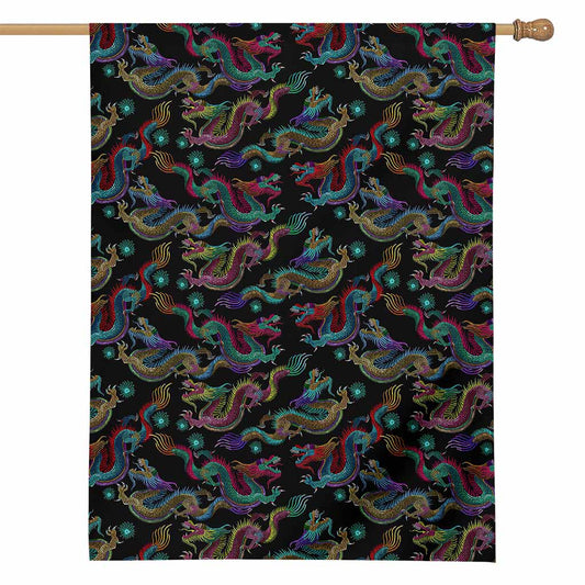 Chinese Dragon Pattern Print House Flag