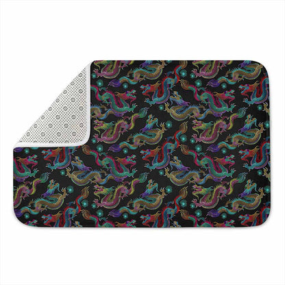 Chinese Dragon Pattern Print Indoor Door Mat