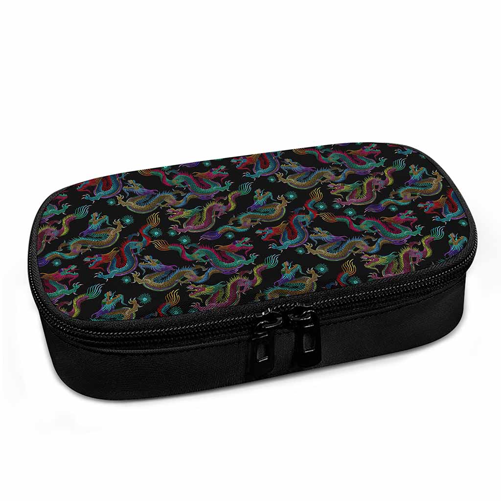 Chinese Dragon Pattern Print Insulin Cooler Travel Case