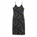 Chinese Dragon Pattern Print Jersey Midi Cami Dress