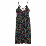 Chinese Dragon Pattern Print Jersey Midi Cami Dress