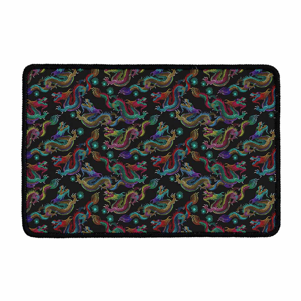 Chinese Dragon Pattern Print Kitchen Mat