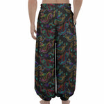 Chinese Dragon Pattern Print Lantern Pants
