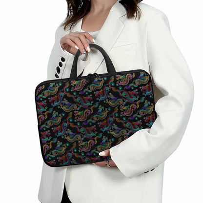 Chinese Dragon Pattern Print Laptop Sleeve With Handle