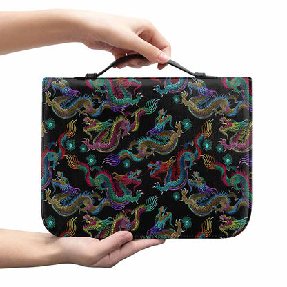 Chinese Dragon Pattern Print Leather Bible Cover