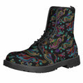 Chinese Dragon Pattern Print Lace-Up Boots