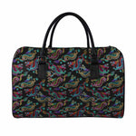 Chinese Dragon Pattern Print Leather Duffle Bag