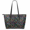 Chinese Dragon Pattern Print Leather Tote Bag With Zipper