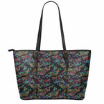 Chinese Dragon Pattern Print Leather Tote Bag