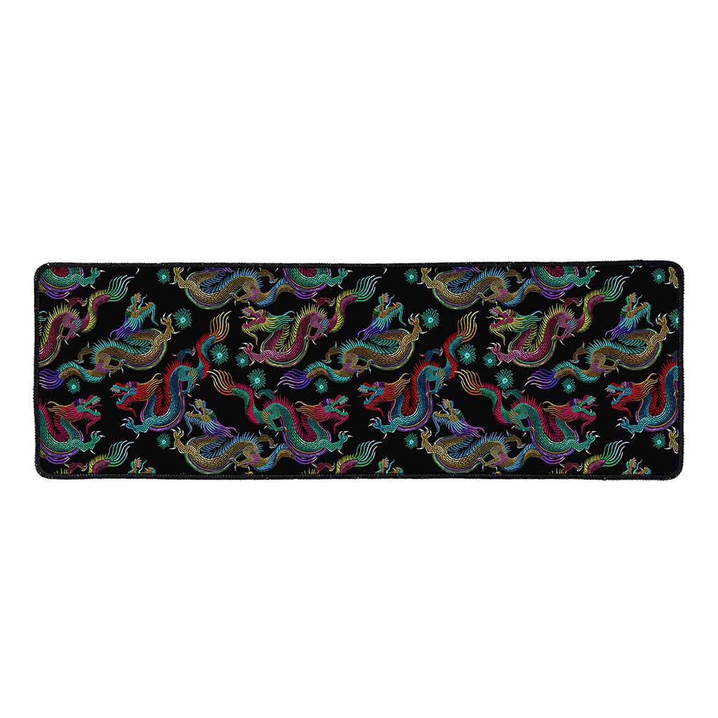 Chinese Dragon Pattern Print Long Kitchen Mat
