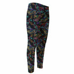 Chinese Dragon Pattern Print Men's Compression Pants