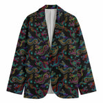 Chinese Dragon Pattern Print Men's Cotton Blazer