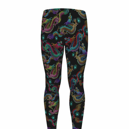 Chinese Dragon Pattern Print Men's leggings