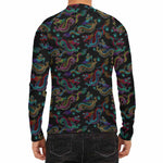 Chinese Dragon Pattern Print Men's Long Sleeve Rash Guard