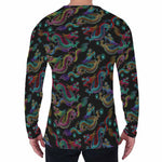 Chinese Dragon Pattern Print Men's Long Sleeve T-Shirt