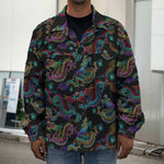 Chinese Dragon Pattern Print Men's Shirt Jacket