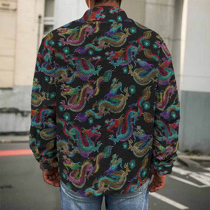 Chinese Dragon Pattern Print Men's Shirt Jacket