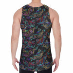 Chinese Dragon Pattern Print Men's Velvet Tank Top