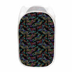 Chinese Dragon Pattern Print Mesh Laundry Hamper