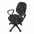 Chinese Dragon Pattern Print Office Chair Cover