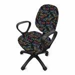 Chinese Dragon Pattern Print Office Chair Cover