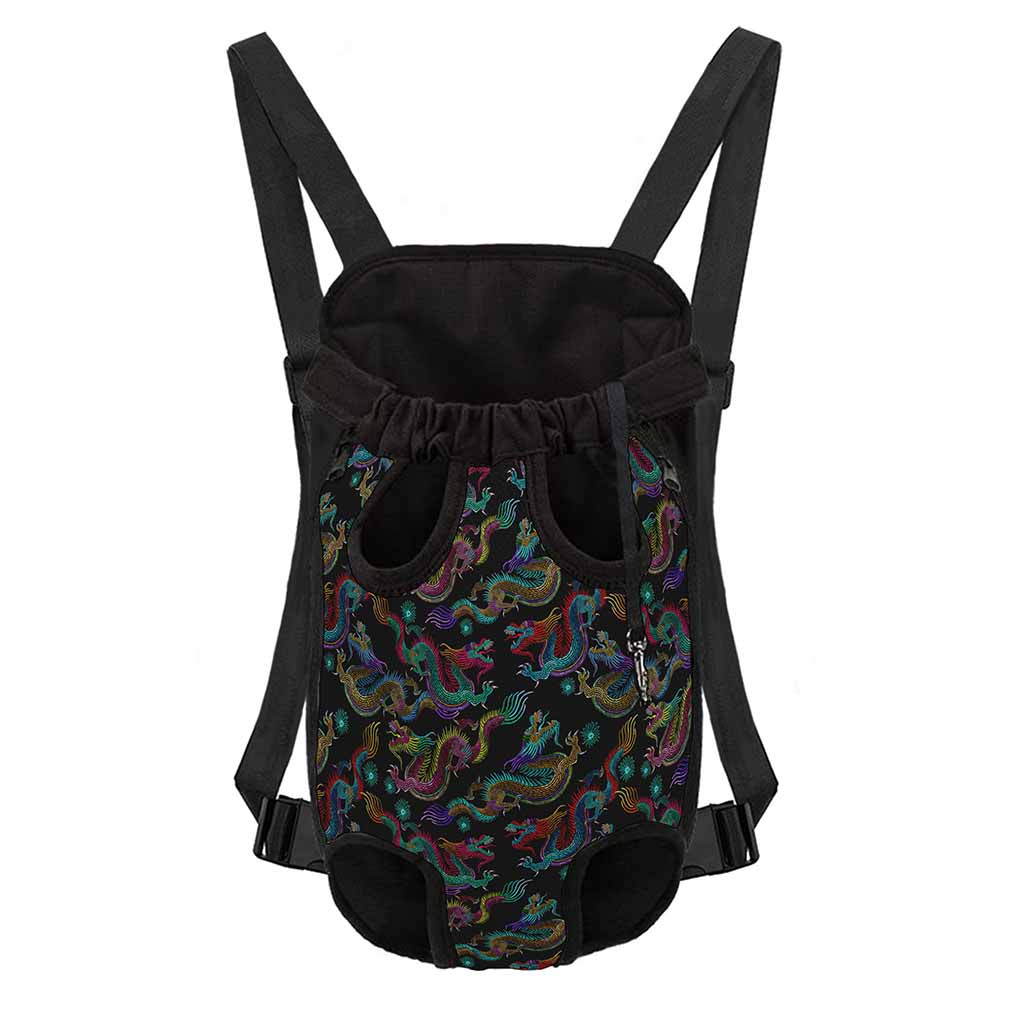 Chinese Dragon Pattern Print Pet Carrier Backpack