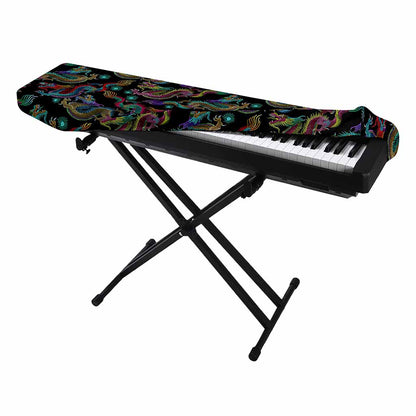 Chinese Dragon Pattern Print Piano Keyboard Cover