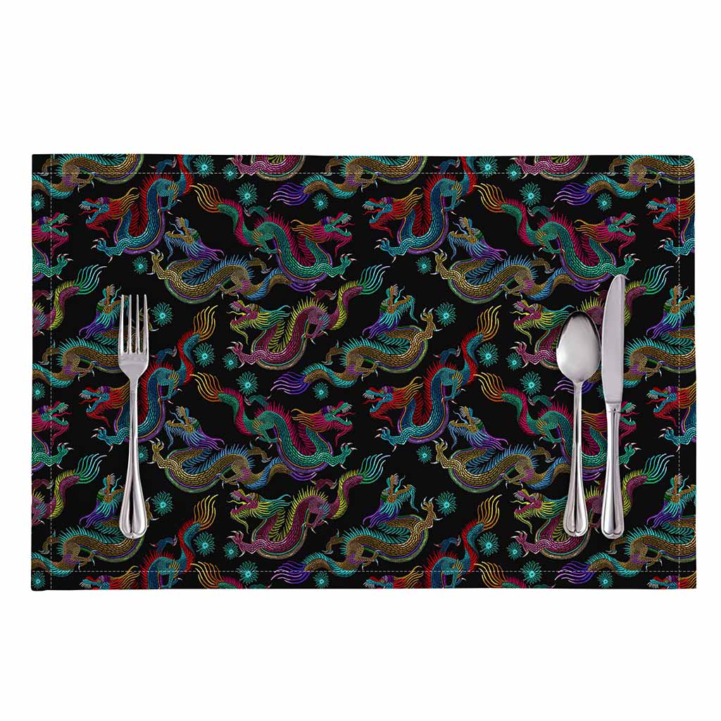 Chinese Dragon Pattern Print Placemat