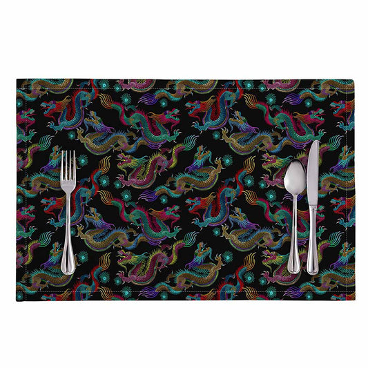 Chinese Dragon Pattern Print Placemat