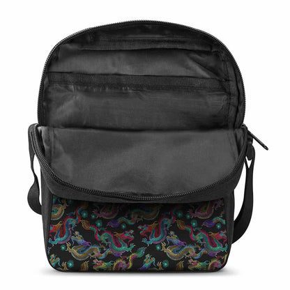 Chinese Dragon Pattern Print Rectangular Crossbody Bag