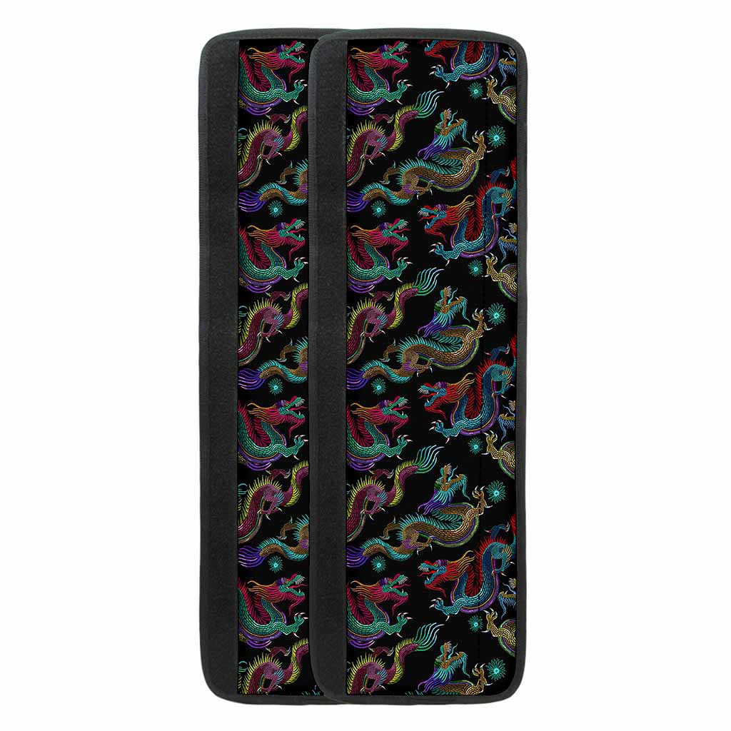 Chinese Dragon Pattern Print Refrigerator Handle Covers